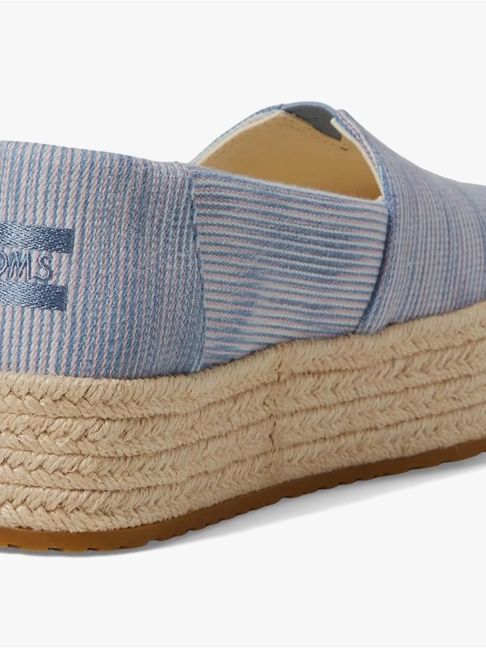Toms Light Blue Espadrille Platform Slip-On